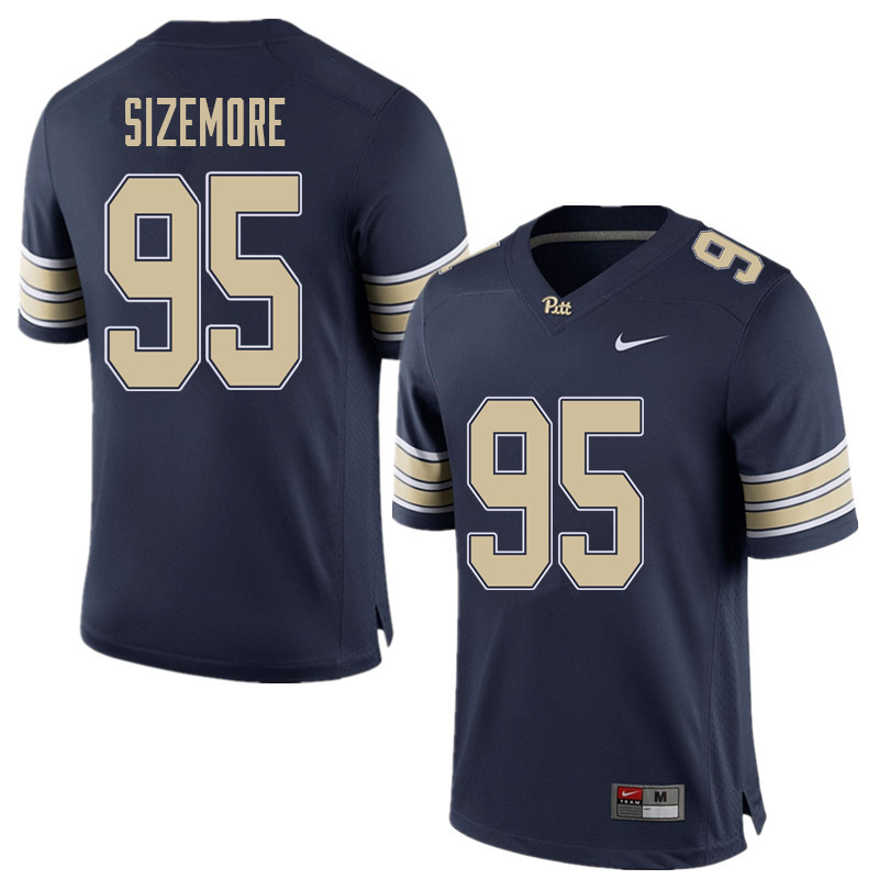 Men #95 Greg Sizemore Pittsburgh Panthers College Football Jerseys Sale-Home Blue